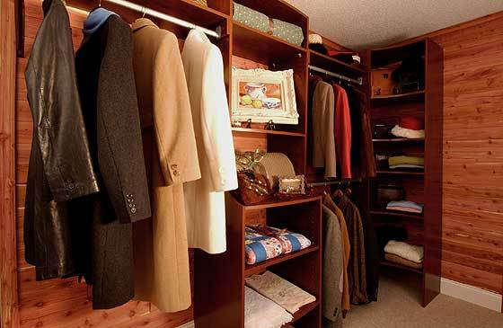 clothing in cedar closet